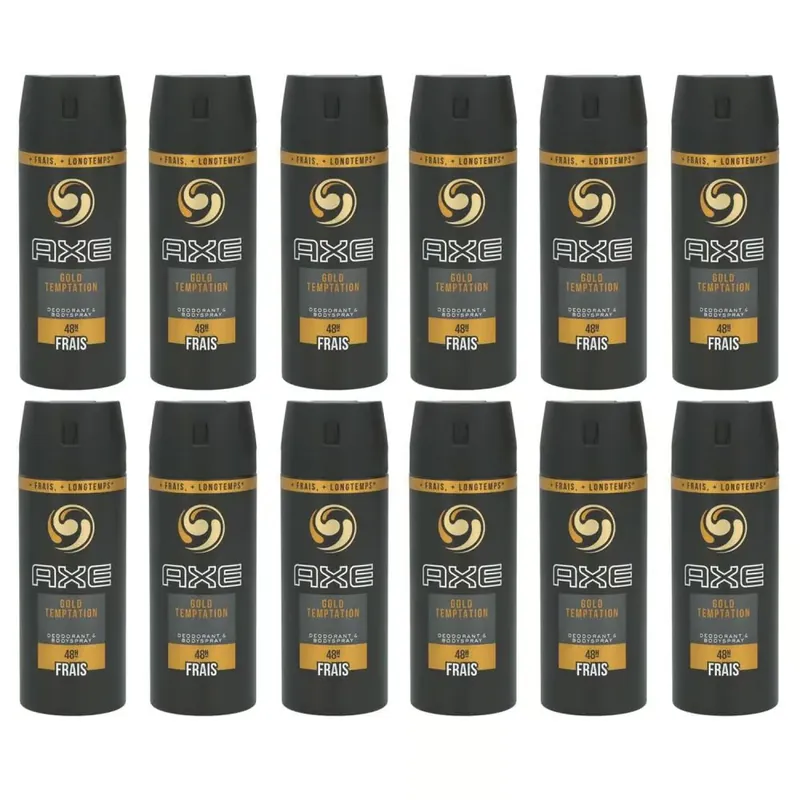 Axe Gold Temptation 12 x 150 ml Deospray Deodorant Deo Spray Deodorant Spray Deo Set Top-Angebot