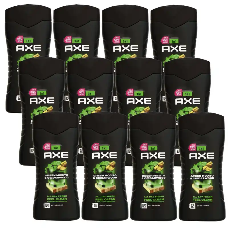 Axe Green Mojito & Cedarwood 12 x 250 ml Showergel Duschgel Shower Gel Set Neue Ware