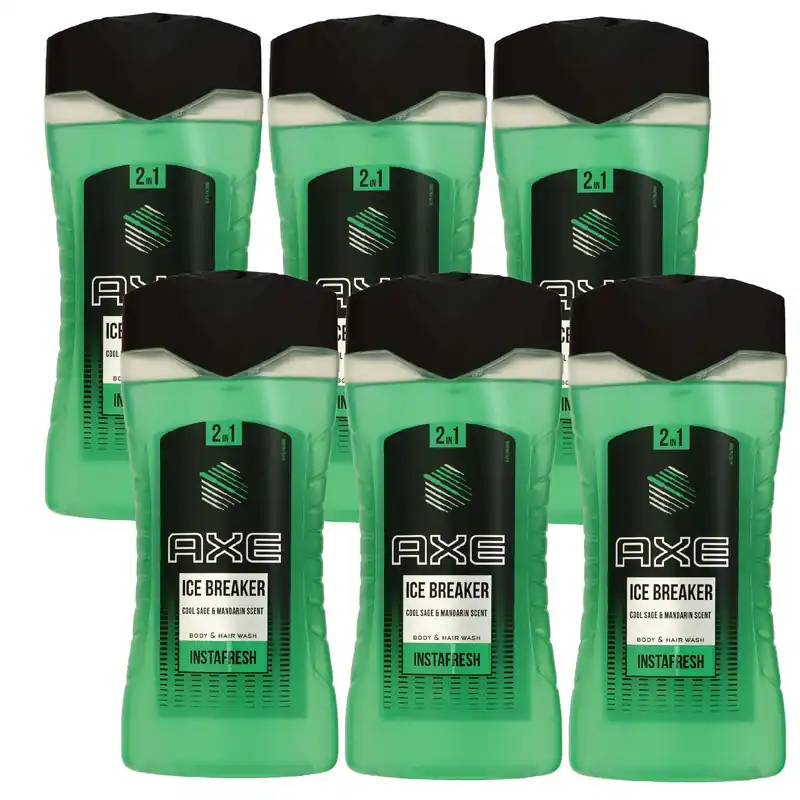 Axe Ice Breaker 6 x 250 ml Showergel Duschgel Shower Gel Dusch Gel Set Versand Am Gleichen Tag