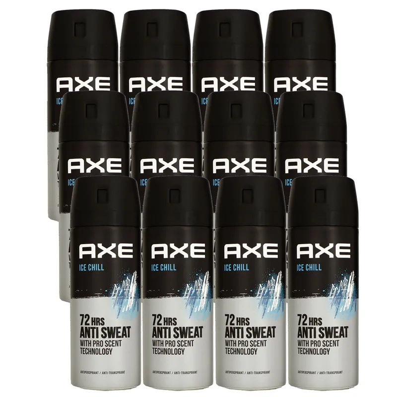 Heißes Angebot Axe Ice Chill 12 x 150 ml Deospray Deodorant Deo Spray Deodorant Spray Deo Frozen Mint & Lemon Set