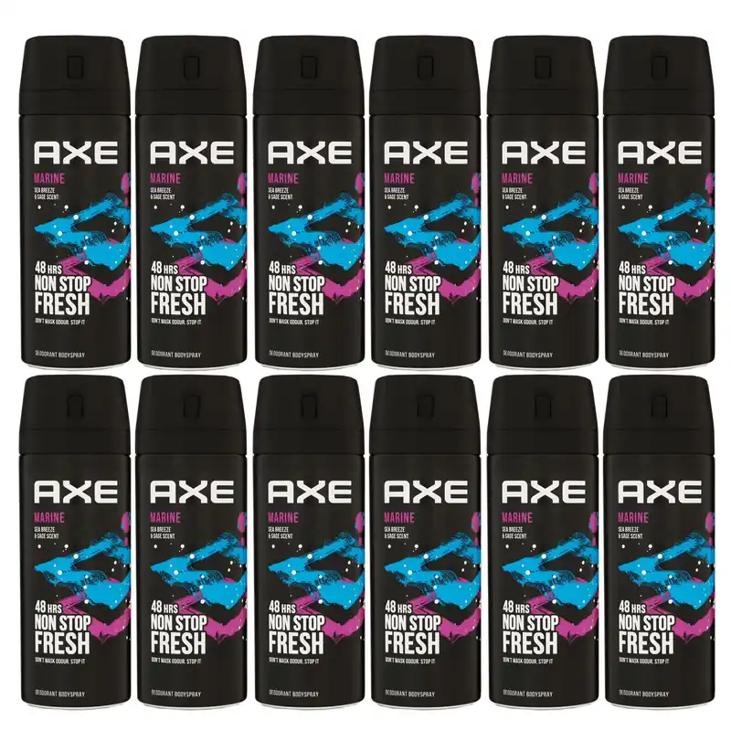 Axe Marine 12 x 150 ml Deospray Deodorant Deo Spray Deodorant Spray Deo neues Design Set Super-Preis