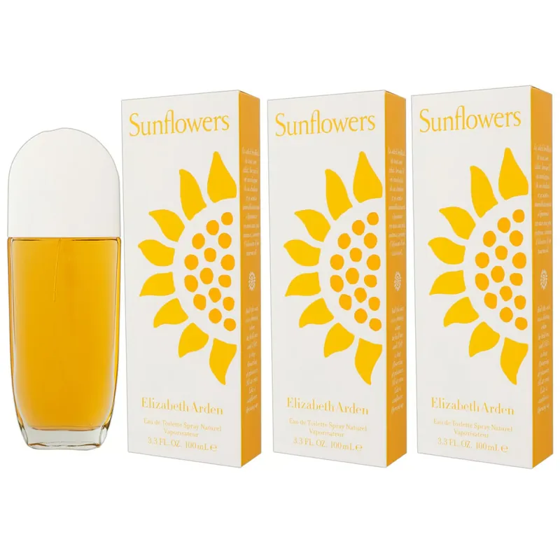 Elizabeth Arden Sunflowers 3 x 100 ml Eau de Toilette EDT Set Knallerangebot