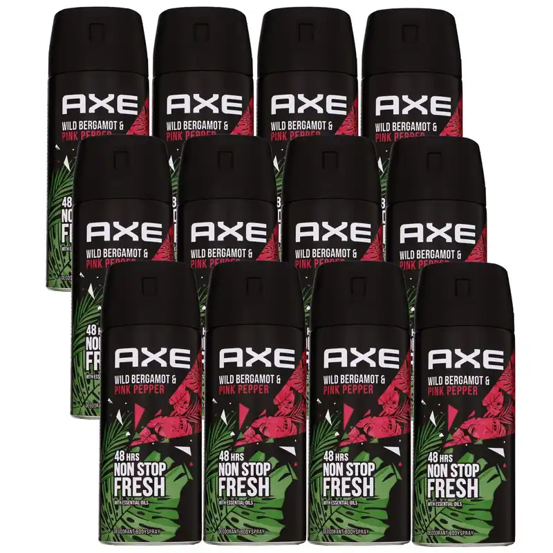 Axe Wild Bergamot & Pink Pepper 12 x 150 ml Deospray Deodorant Deo Spray Set Abverkauf