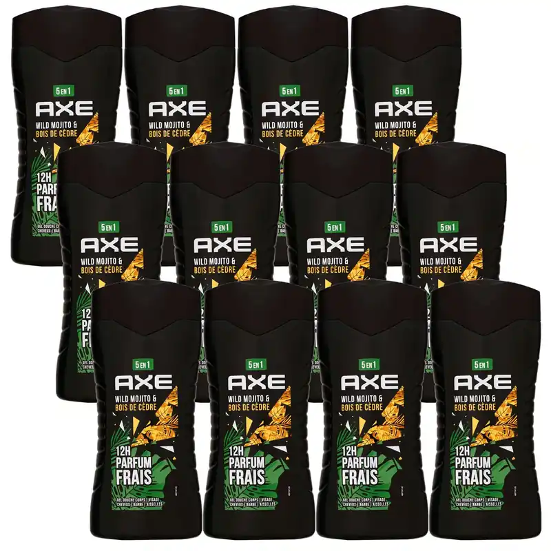 Schnäppchen Axe Wild Mojito & Cedarwood 12 x 250 ml Showergel Duschgel Shower Gel Set