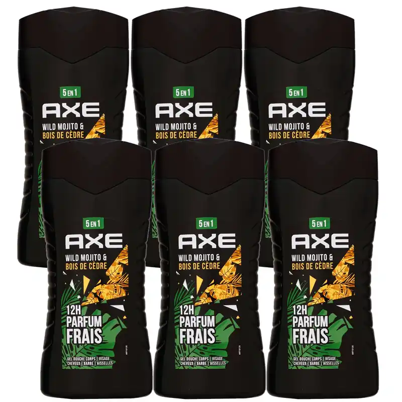 Highlight Axe Wild Mojito & Cedarwood 6 x 250 ml Showergel Duschgel Shower Gel Set