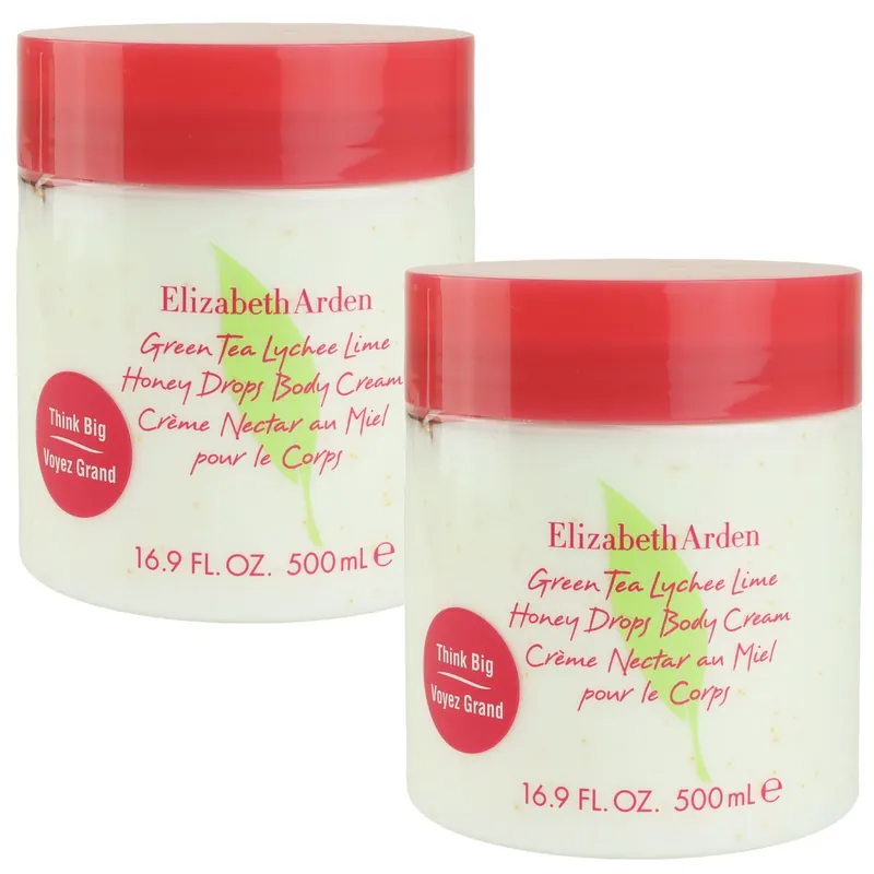 Elizabeth Arden Green Tea Lychee Lime 2 x 500 ml Honey Drops Body Cream Set Begrenztes Angebot