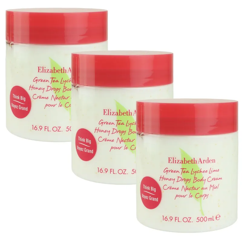 Expressversand Elizabeth Arden Green Tea Lychee Lime 3 x 500 ml Honey Drops Body Cream Set