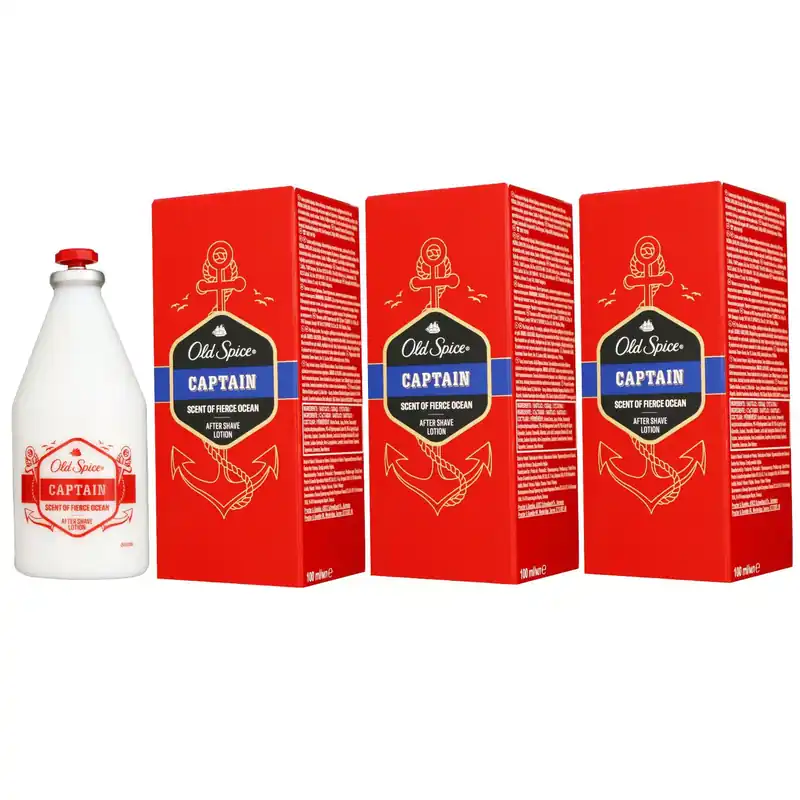 Old Spice Captain 3 x 100 ml Aftershave Lotion After Shave Lotion ASL Set Top-Seller
