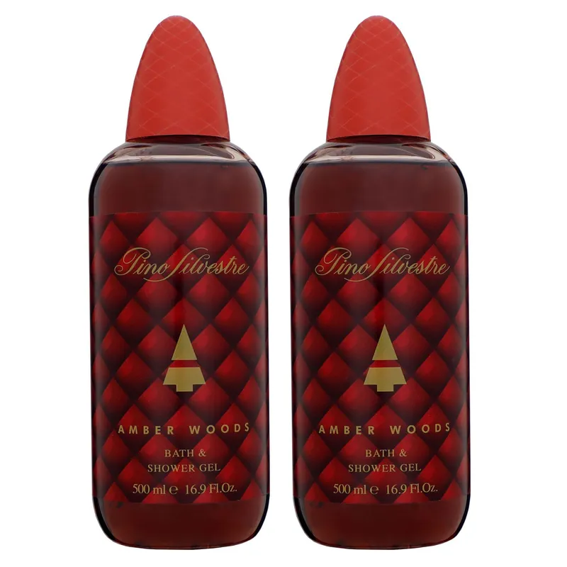 Markenprodukt Pino Silvestre Amber Woods 2 x 500 ml Duschgel Bath & Showergel Shower Gel Set