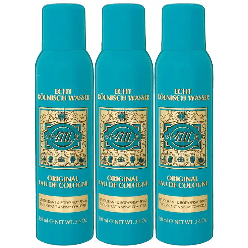 4711 Echt Kölnisch Wasser 3 x 150 ml Deospray Deo Deodorant Unisex Set Top-Seller