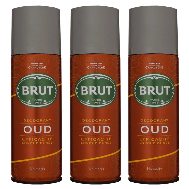 Brut Oud 3 x 200 ml Deo Spray Deodorant Spray Deospray Deodorant Set Knallerangebot