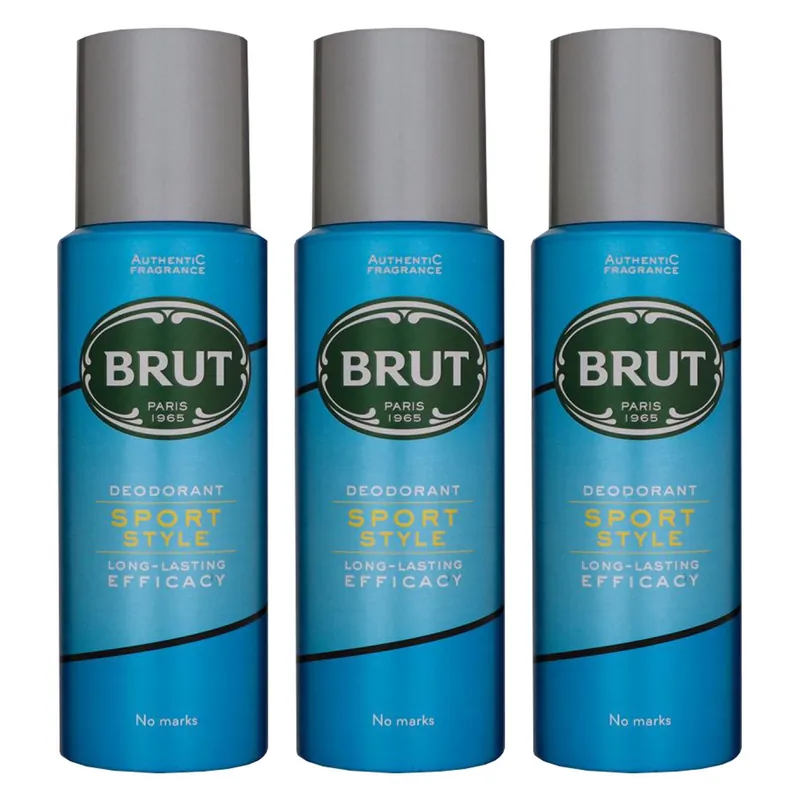 Brut Sport Style 3 x 200 ml Deo Spray Deodorant Spray Set Bestpreis