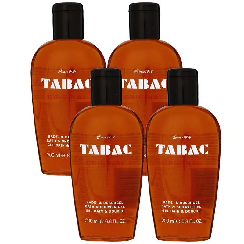 Garantierte Lieferung Tabac Original 4 x 200 ml Bade & Duschgel Bath & Showergel Set