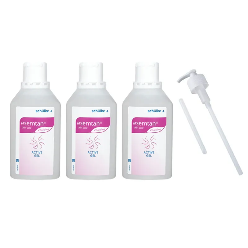 Top-Angebot Schülke esemtan active gel 3 x 500 ml Erfrischungsgel & Dosierpumpe Set