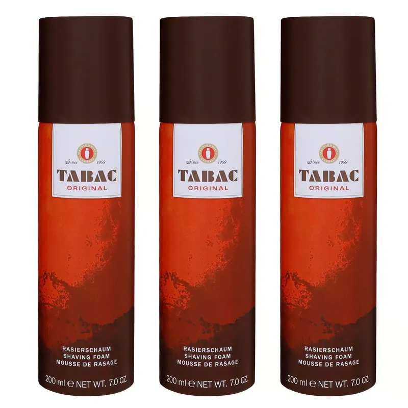 Super-Preis Tabac Original 3 x 200 ml Rasierschaum Shaving Foam Herren Set
