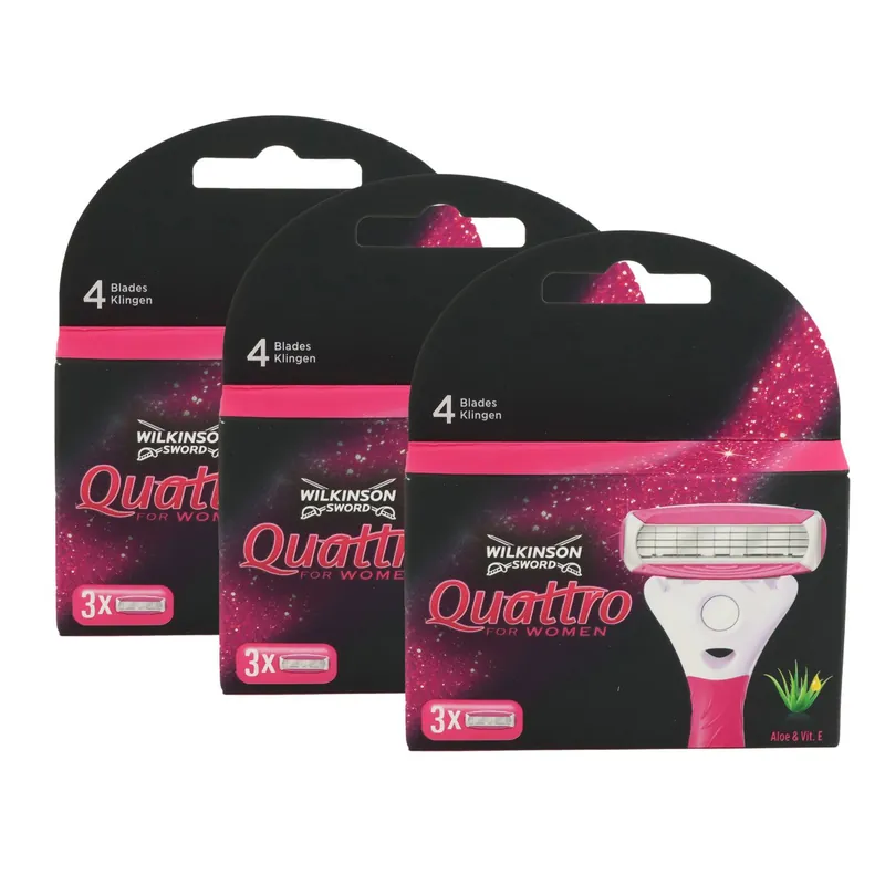 9 Wilkinson Sword Quattro For Women Rasierklingen 3 x 3 Klingen Ersatzklingen Begrenztes Angebot