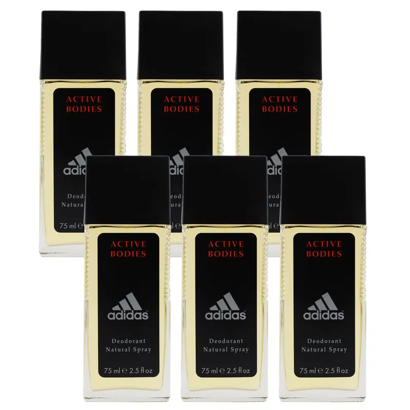 Adidas Active Bodies 6 x 75 ml Deodorant Natural Spray Set Preiswert