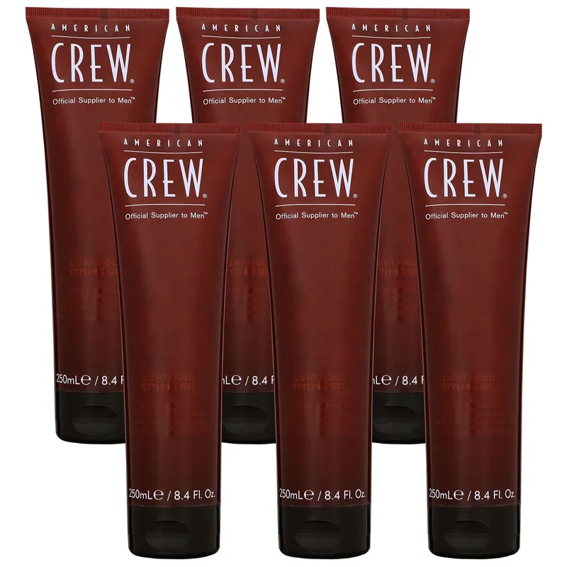 Markenprodukt American Crew Light Hold Texture 6 x 250 ml Gel Styling Gel leichter Halt Tube Set