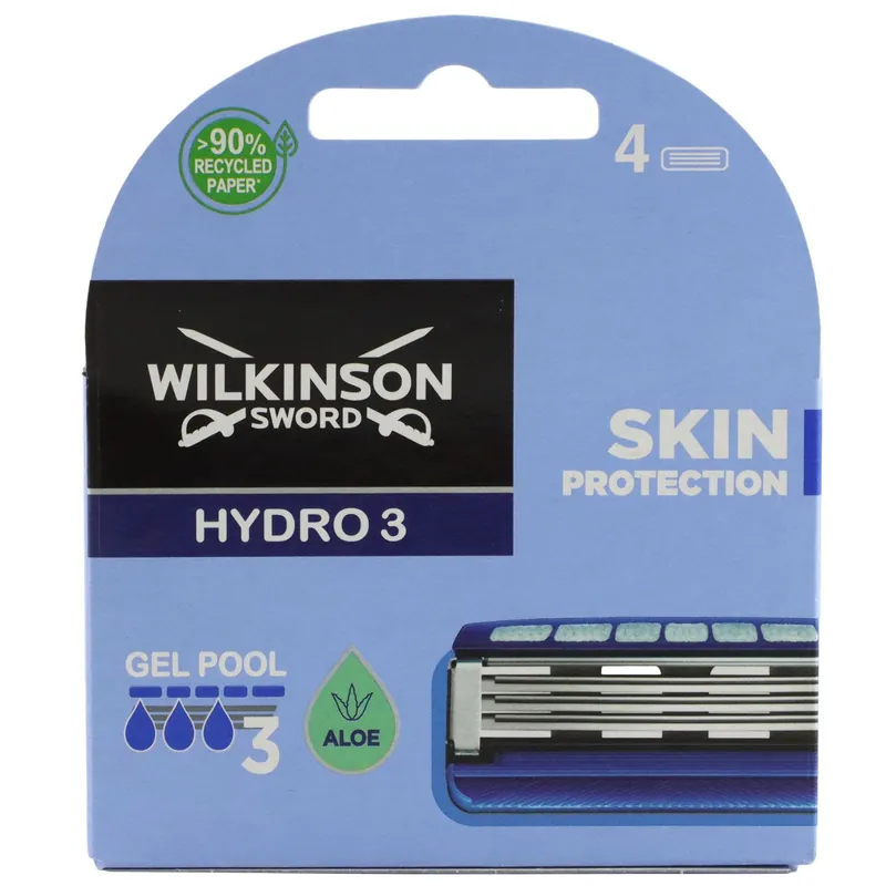 Garantierte Lieferung B WARE Wilkinson Sword Hydro 3 Skin Protection Gel Pool 4 Rasierklingen Ersatzklingen