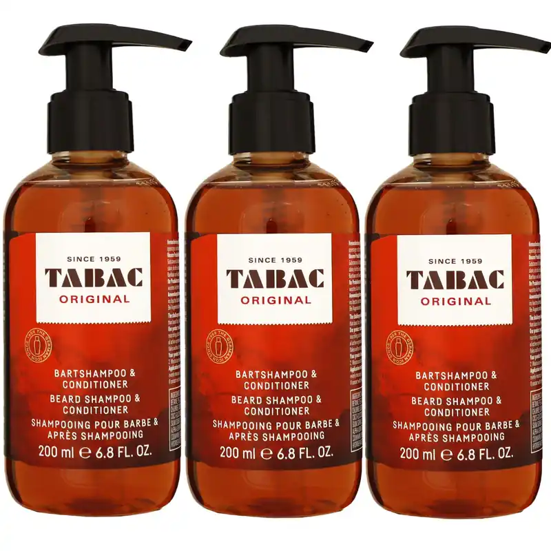 Direktkauf Tabac Original Bartshampoo & Conditioner 3 x 200 ml Bartpflege Set Herren