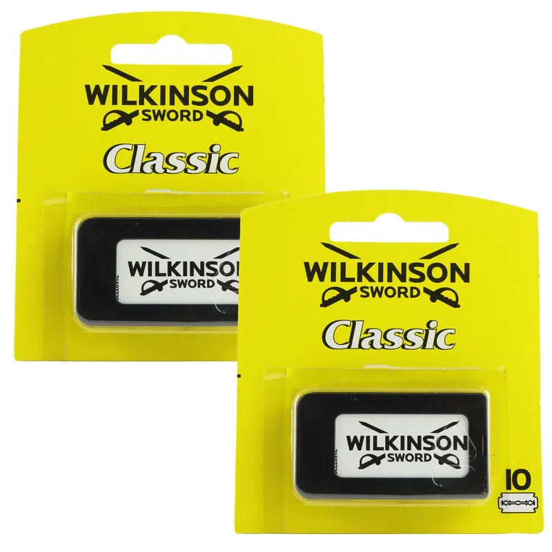 Geprüft Wilkinson Classic 2 x 10 Rasierklingen für Rasierhobel Ersatzklingen Set