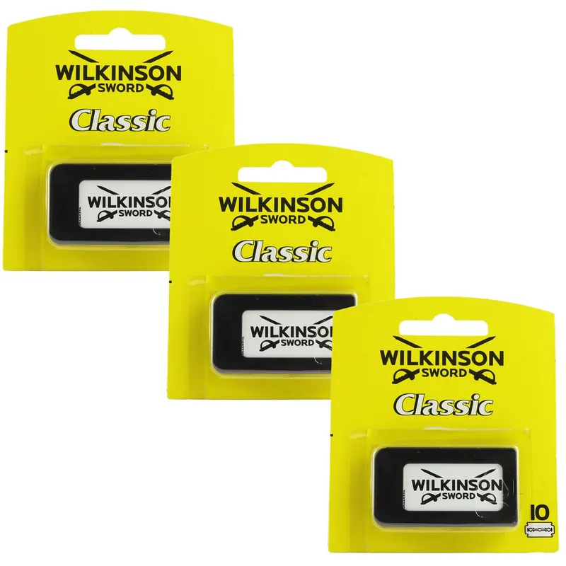 Finale Aktion Wilkinson Classic 3 x 10 Rasierklingen für Rasierhobel Ersatzklingen Set