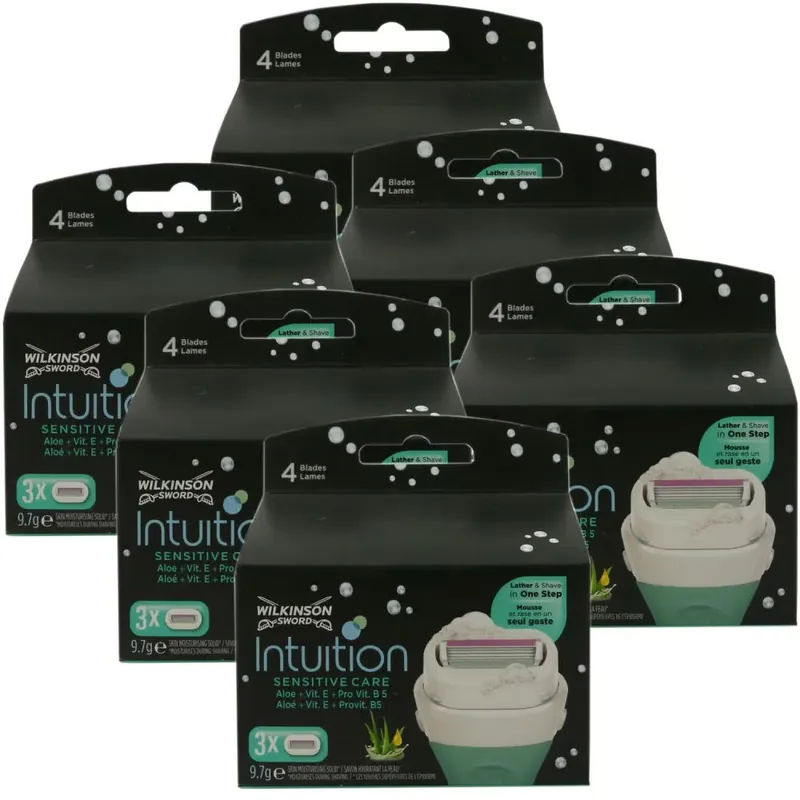 Schnäppchen Wilkinson Intuition Sensitive Care 6 x 3 Rasierklingen Aloe + ProVitamin B5 Set