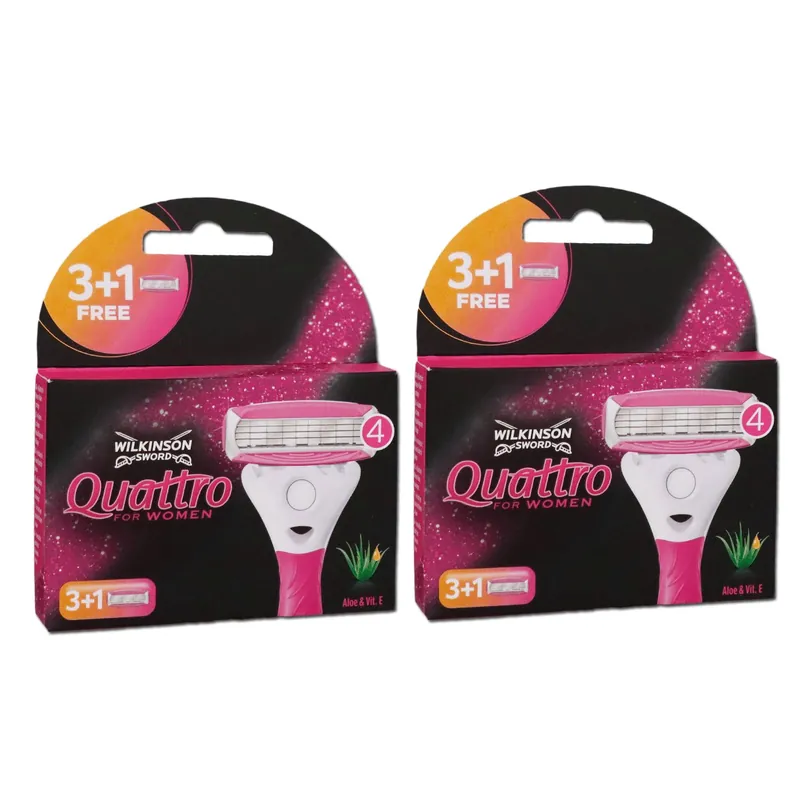 Wilkinson Quattro For Women Rasierklingen 2 x 3+1 Ersatzklingen Aloe Vera Set Schneller Versand