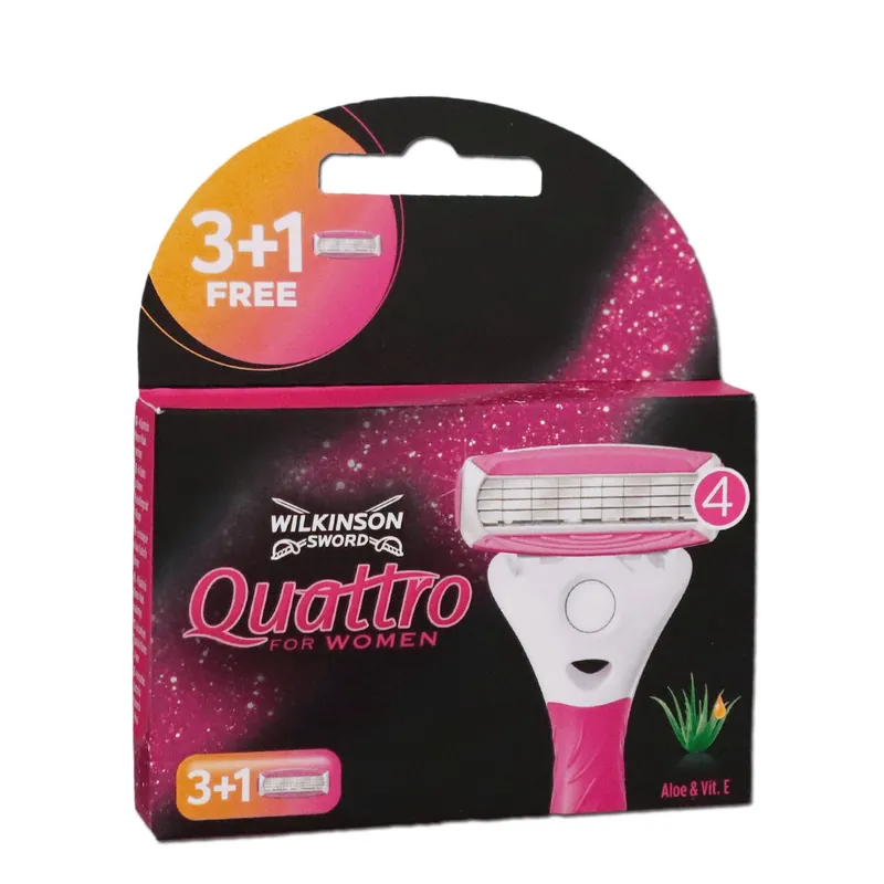 Wilkinson Quattro For Women Rasierklingen 3+1 Ersatzklingen Aloe Vera Schnäppchen