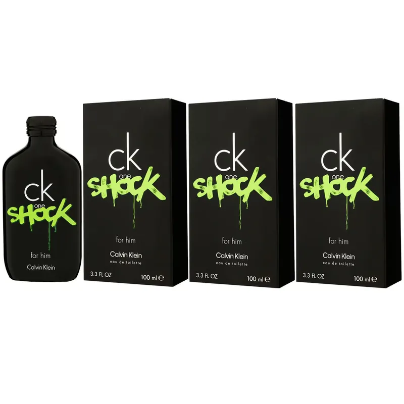 Calvin Klein CK One Shock for Him 3 x 100 ml Eau de Toilette EDT Set Herrenduft Preisknaller