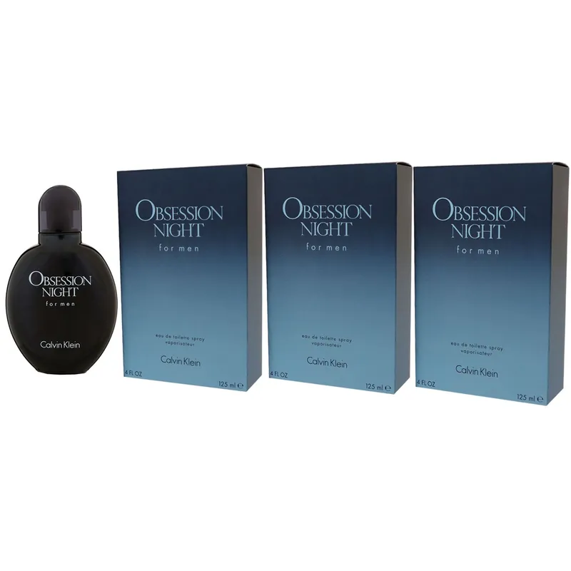 Calvin Klein Obsession Night for Man - Men 3 x 125 ml Eau de Toilette EDT Set Preisreduziert