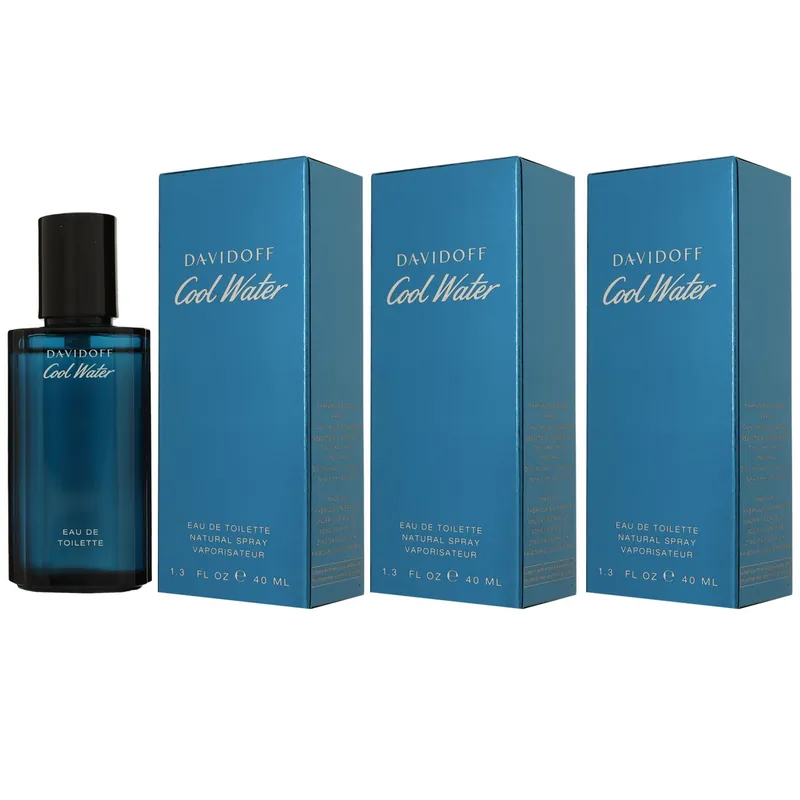 Garantierte Lieferung Davidoff Cool Water 3 x 40 ml Eau de Toilette EDT Set Herrenparfum
