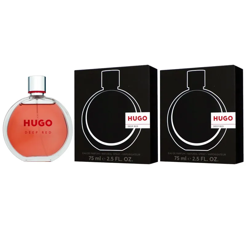 Hugo Boss Hugo Deep Red 2 x 75 ml Eau de Parfum EDP Set Neues Design Nur Heute