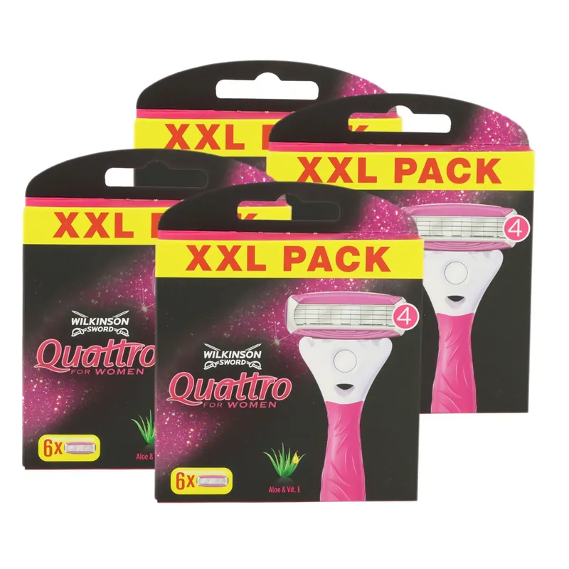 Wilkinson Sword Quattro for Women 4 x 6 Rasierklingen Aloe Vera Set Abverkauf