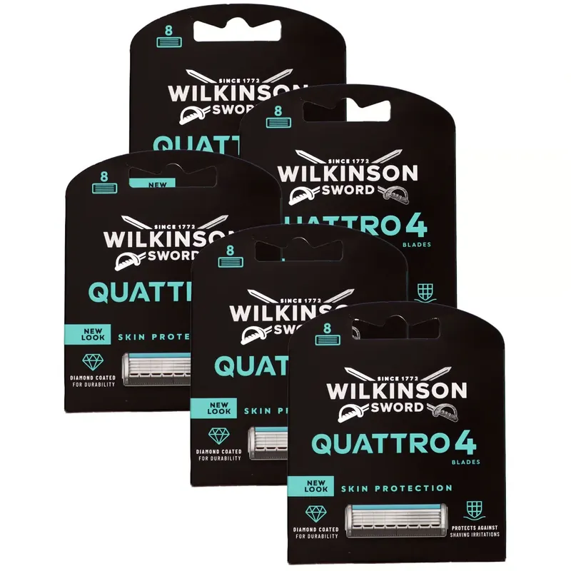Bestseller Wilkinson Sword Quattro Titanium Sensitive 5 x 8 Rasierklingen Klingen Set