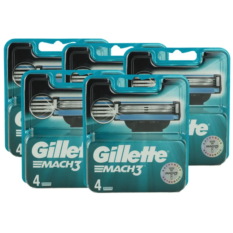 20 Gillette Mach3 Rasierklingen 5 x 4er Klingen Ersatzklingen Herrenklingen Set Top-Preis