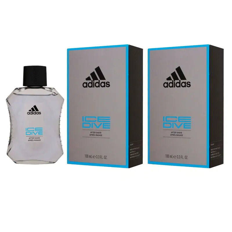 Adidas Ice Dive 2 x 100 ml Aftershave for Men After Shave Herren Set Begrenztes Angebot