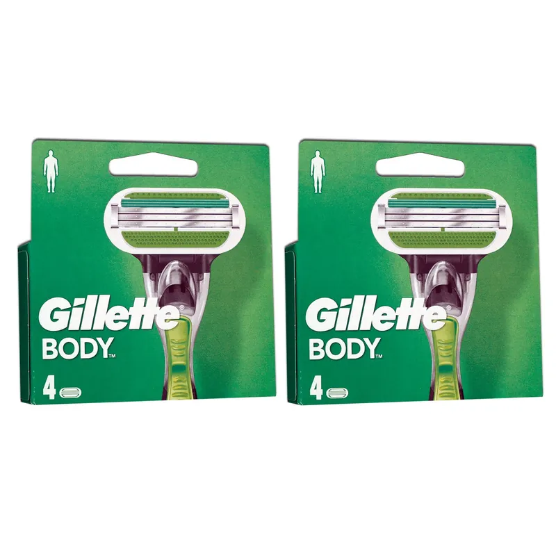 Beliebt Gillette Body 2 x 4 er Klingen Rasierklingen für den Körper Herrenklingen Set