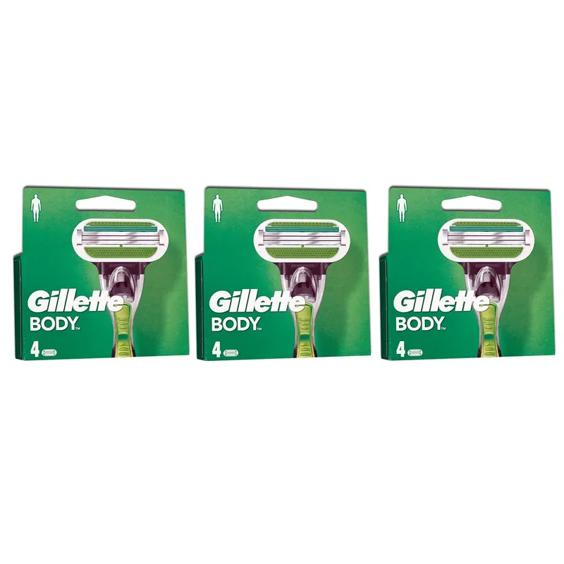Top-Seller Gillette Body 3 x 4 er Klingen Rasierklingen für den Körper Herrenklingen Set