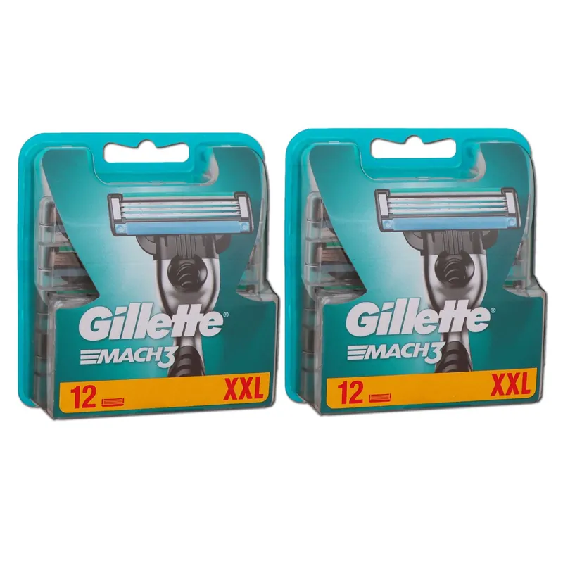 Gillette Mach3 Rasierklingen 2 x 12 Stück Klingen XXL Set Top-Seller