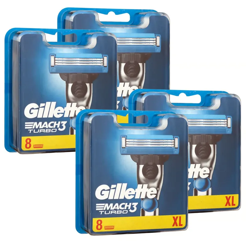 Preis Gesenkt Gillette Mach3 Turbo Rasierklingen 4 x 8 Stück Klingen Set