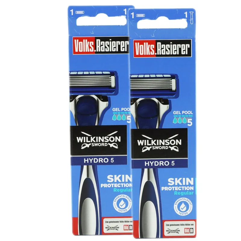 Wilkinson Sword Hydro 5 Skin Protection Regular Volks Rasierer 2 x 1 Rasierstab + 1 Klinge Set Zertifiziert