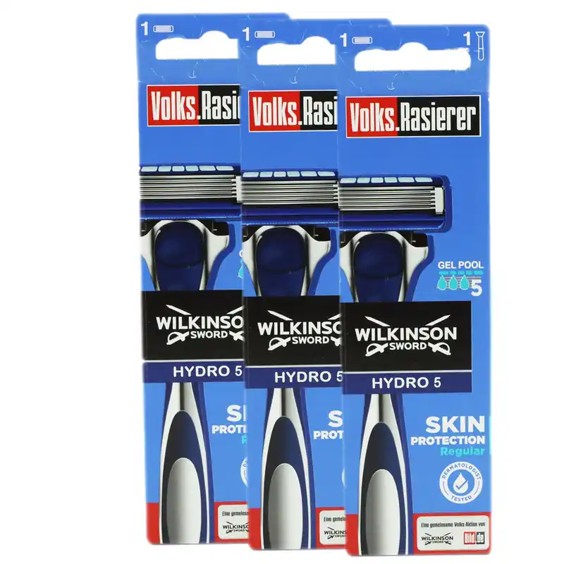 Kracherpreis Wilkinson Sword Hydro 5 Skin Protection Regular Volks Rasierer 3 x 1 Rasierstab + 1 Klinge Set