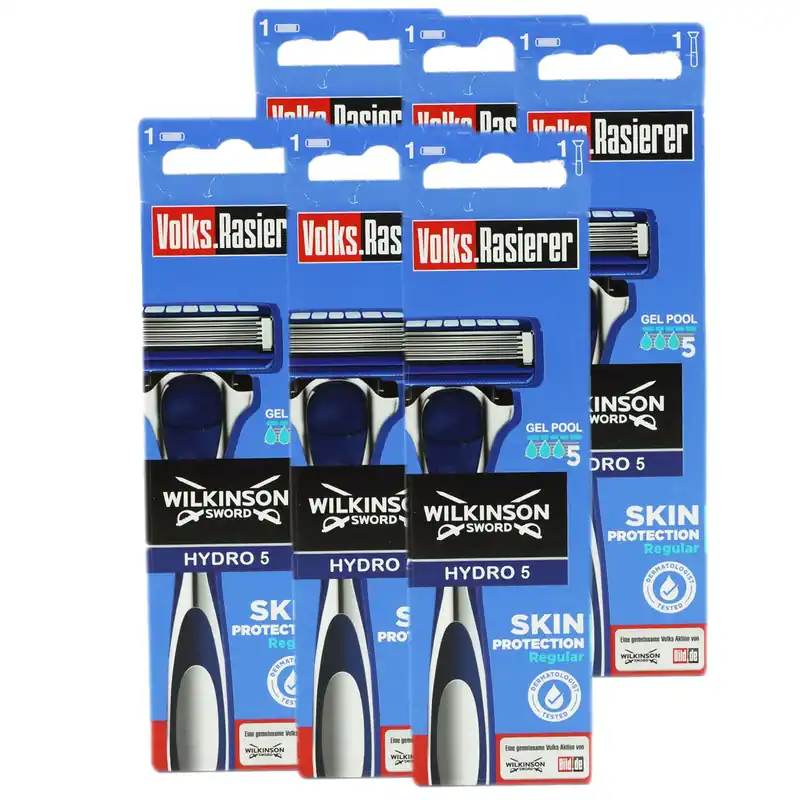 Schneller Versand Wilkinson Sword Hydro 5 Skin Protection Regular Volks Rasierer 6 x 1 Rasierstab + 1 Klinge Set