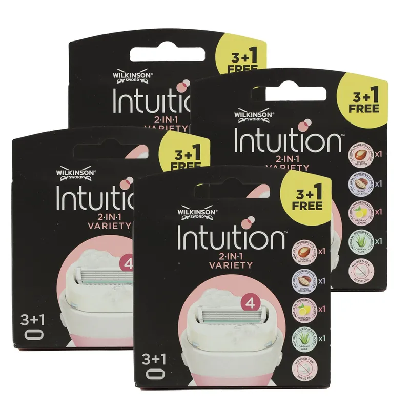 Online Kaufen Wilkinson Sword Intuition 4 x 3 + 1 Summer Variety 4 Rasierklingen Damen Rasierer Set