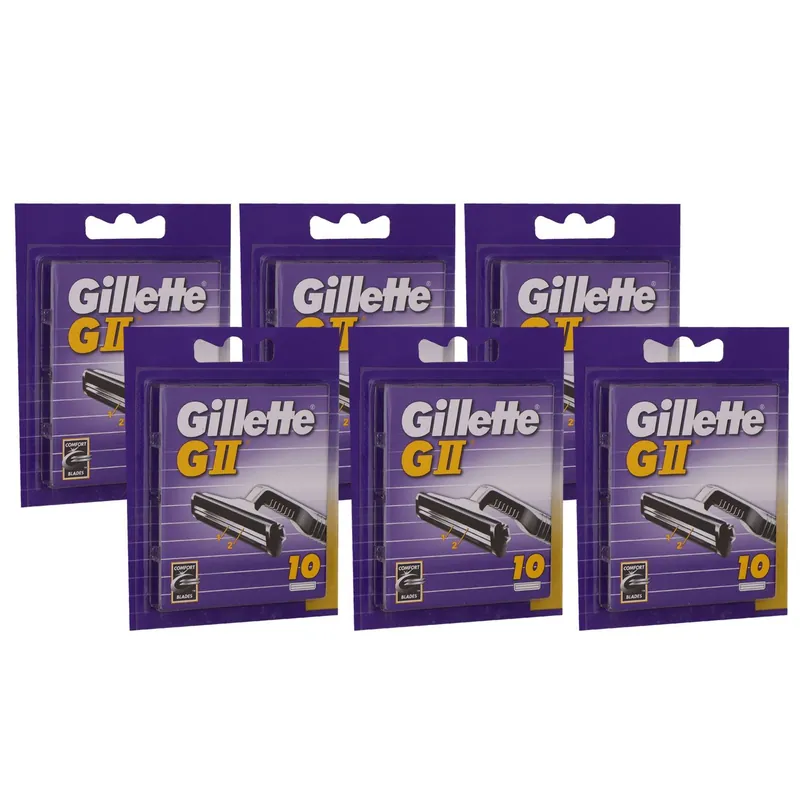Super-Preis Gillette GII Rasierklingen 6 x 10 Stück Klingen Set