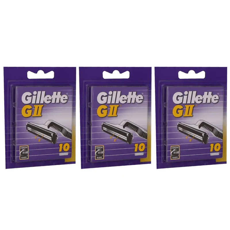 Kracherpreis Gillette GII Rasierklingen 3 x 10 Stück Klingen Set