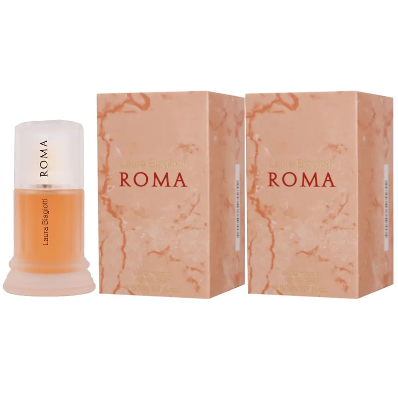 Laura Biagiotti Roma 2 x 50 ml Eau de Toilette EDT Set Damenduft Damen Duft Solange Der Vorrat Reicht