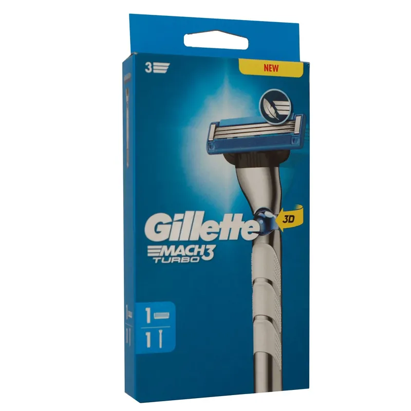 Gillette Mach3 Turbo Rasierer & Rasiergriff Set mit 1er Klinge Sonderaktion