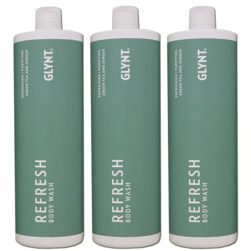 Kracherpreis Glynt Refresh Body Wash 3 x 1000 ml Mildes Duschgel Set